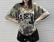 Balenciaga Women's Gray Skater Graffiti-print T-shirt - 6