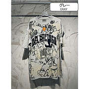 Balenciaga Women's Gray Skater Graffiti-print T-shirt - 4