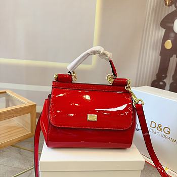 Dolce & Gabbana Small Polished Calfskin Sicily Bag 'Red' BB7117A10378M307 size 23