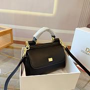 Dolce & Gabbana Small Sicily Bag Print Dauphine Calfskin Black BB7116A100180999 size 23 - 3