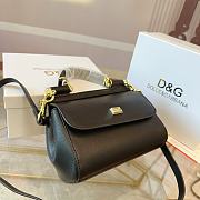 Dolce & Gabbana Small Sicily Bag Print Dauphine Calfskin Black BB7116A100180999 size 23 - 6