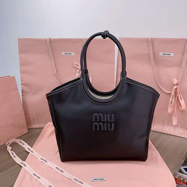 Miu Miu 5BA284_2DDJ_F0002_V_OOO black IVY leather bag M1 38cm x 30cm - 1