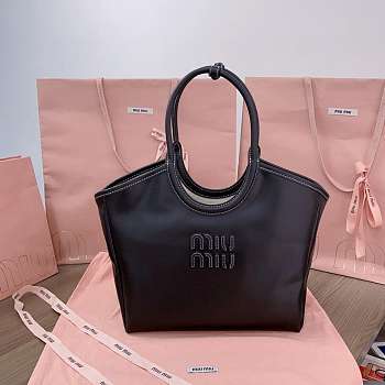 Miu Miu 5BA284_2DDJ_F0002_V_OOO black IVY leather bag M1 38cm x 30cm