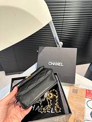 Classic Black Lambskin Pearl Crush Card Holder Belt Bag 12cm x 10 cm - 2