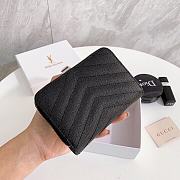 SAINT LAURENT Monogramme quilted pebbled-leather wallet 10cm x 9cm - 4