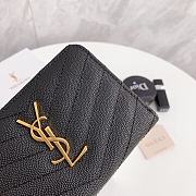 SAINT LAURENT Monogramme quilted pebbled-leather wallet 10cm x 9cm - 5