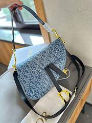 Dior Saddle Bag With Strap Blue Denim Dior Oblique Jacquard Women's Blue 25cm - 1
