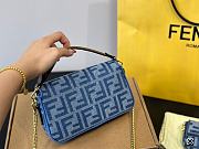 Fendi denim baguette bag medium size (20cm x 12cm) - 6