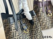 FENDI Women Origami Black FF Jacquard Fabric Bag 27cm x 25xm - 3