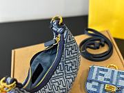 Fendigraphy Mini Light blue FF denim fabric mini bag 8BS081AS3FF1PLN 16cm - 6