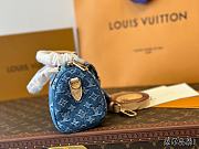 Louis Vuitton Nano Speedy Monogram Denim Women's Blue Bag 16cm x 9.5cm - 3