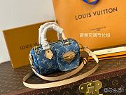 Louis Vuitton Nano Speedy Monogram Denim Women's Blue Bag 16cm x 9.5cm - 4