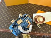 Louis Vuitton Nano Speedy Monogram Denim Women's Blue Bag 16cm x 9.5cm - 6