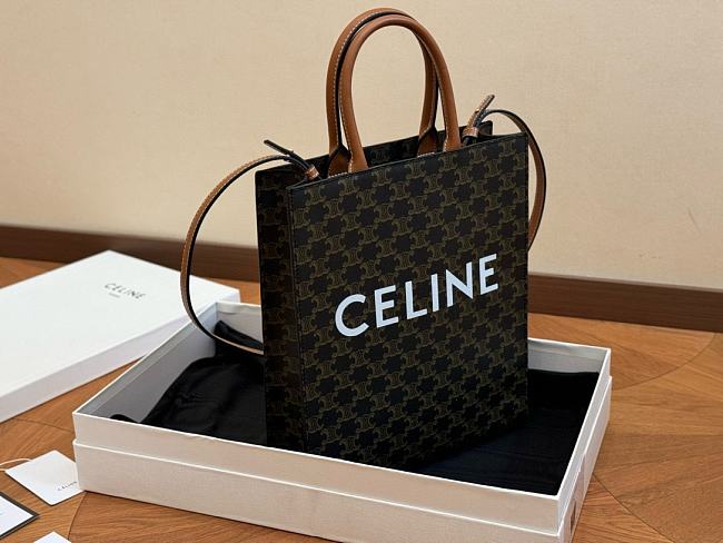 Celine Small Vertical Cabas in Triomphe Canvas 33cm x 28cm - 1