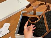 Celine SMALL BUCKET IN TRIOMPHE CANVAS AND CALFSKIN TAN 191442CAS 25cm x 23cm - 5