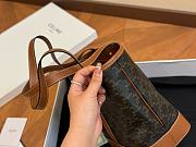 Celine SMALL BUCKET IN TRIOMPHE CANVAS AND CALFSKIN TAN 191442CAS 25cm x 23cm - 3