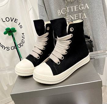 Rick Owens high-top canvas shoes with thick laces