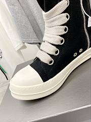 Rick Owens high-top canvas shoes with thick laces - 6