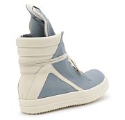 Rick Owens geobasket leather high-top sneakers - blue and milk 242232M236054 - 4