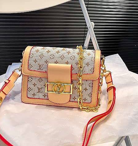 Louis Vuitton Mini Dauphine Beige BAG Monogram Jacquard 20cm x 15cm - 1