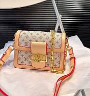 Louis Vuitton Mini Dauphine Beige BAG Monogram Jacquard 20cm x 15cm - 1