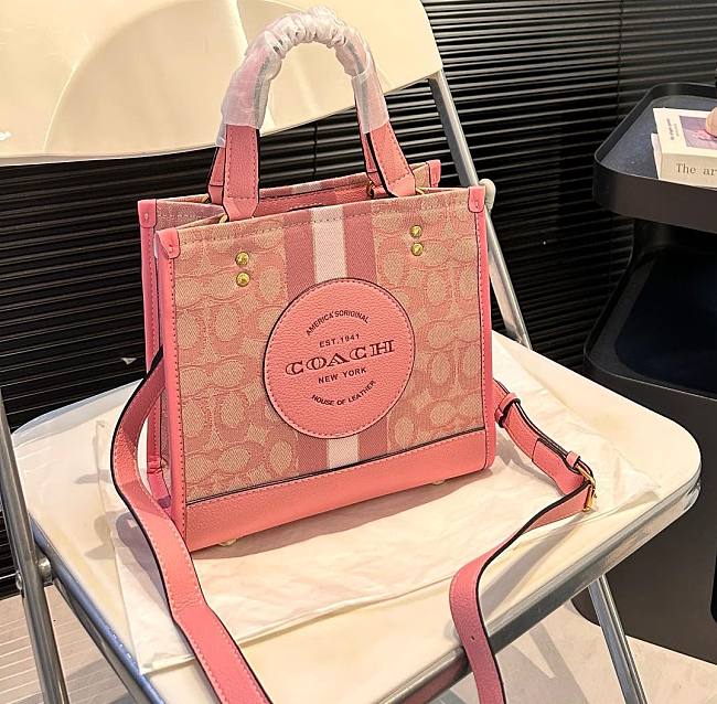 Coach Dempsey Tote Pink Bag 22cm x 21cm - 1