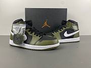 Air Jordan 1 Mid Black White Olive DQ8426-092 - 3