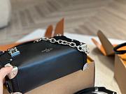 Louis Vuitton LV Women Side Trunk MM Handbag Black Grained Calf Leather M25160 23cm x 16cm - 3