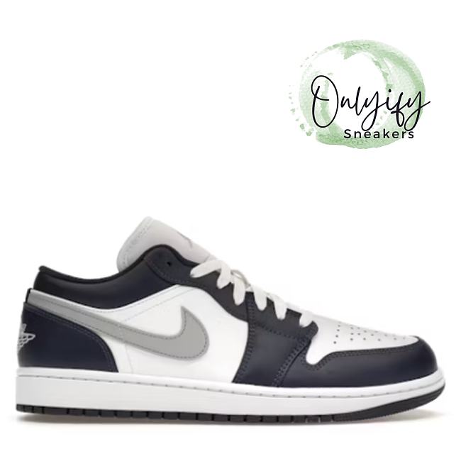 Air Jordan 1 Low Wolf Grey Midnight Navy 553558-141 - 1