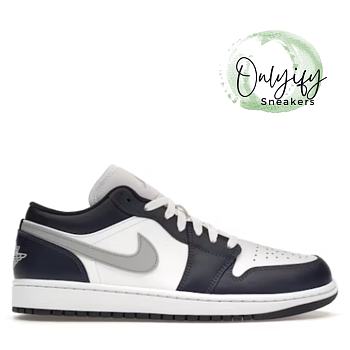 Air Jordan 1 Low Wolf Grey Midnight Navy 553558-141