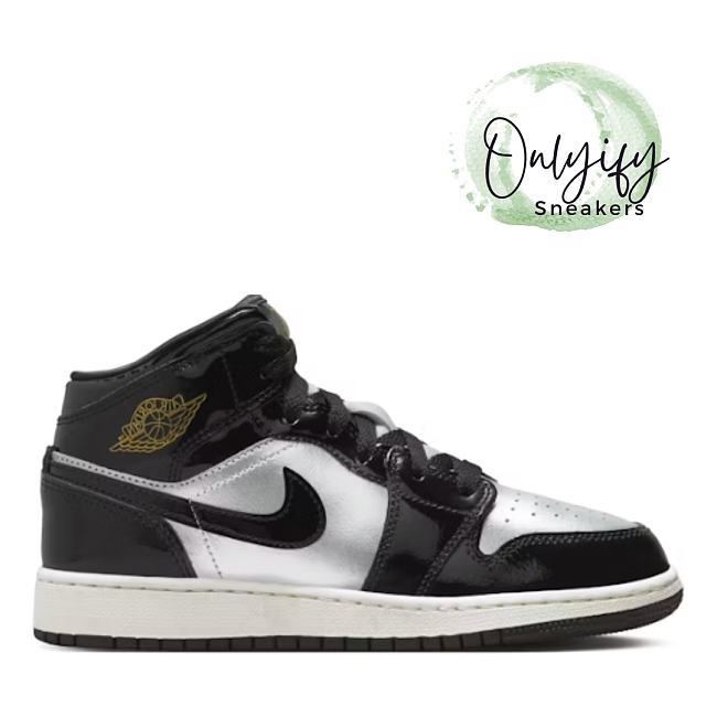 Air Jordan 1 Mid SE Black Metallic Silver Sail Metallic Gold FZ3938-001 - 1