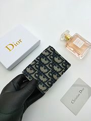 Wallet with Money Clip Beige and Black Dior Oblique Jacquard 11.3 x 8.2 x 1 cm - 5