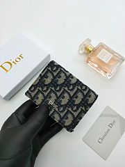 Wallet with Money Clip Beige and Black Dior Oblique Jacquard 11.3 x 8.2 x 1 cm - 6