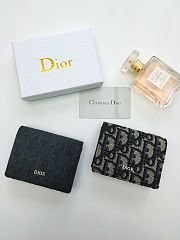 Wallet with Money Clip Beige and Black Dior Oblique Jacquard 11.3 x 8.2 x 1 cm - 4