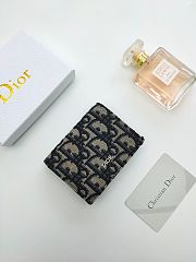 Wallet with Money Clip Beige and Black Dior Oblique Jacquard 11.3 x 8.2 x 1 cm - 2