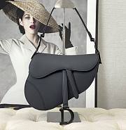 Dior Ultramatte Black Calfskin Medium Saddle Bag 25cm x 20cm x 5 cm - 1