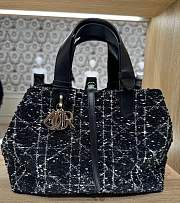 Medium Dior Toujours Bag Black Cannage Tweed M2821OTKV_M911 28.5 x 21.5 x 17 cm - 6