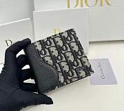 Dior Saddle Bifold Wallet Black Grained Calfskin Marquetry with Beige 2ADBC306YKS_H05E 11.5 x 9.5 cm - 4