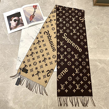 Louis Vuitton x Supreme Brown Scarf