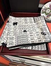 Chanel silk scarf white - 4