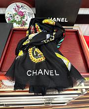 Chanel silk scarf black - 5