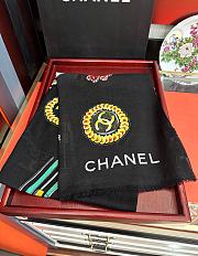 Chanel silk scarf black - 3