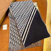 Dior Oblique University Reversible Scarf Navy Blue - 6