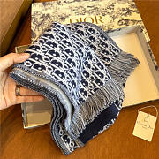 Dior Oblique University Reversible Scarf Navy Blue - 5