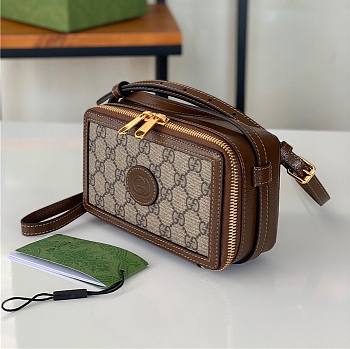 GUCCI Mini GG Supreme Cross-Body Bag 10cm x 18cm x 7cm