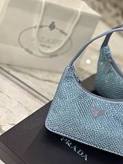 Prada Duchesse and crystal blue mini-bag 22cm x 17cm x 6cm - 5
