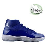 Air Jordan 11 generation Air Jordan dark blue patent leather head layer leather  AT7802 115 - 1