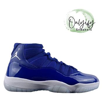 Air Jordan 11 generation Air Jordan dark blue patent leather head layer leather  AT7802 115