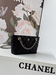 Chanel 25C Mini Black Caviar Clutch on Chain with Light Gold Hardware 11cm x 20cm x 4cm - 3