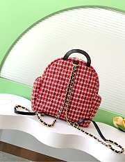 Chanel Gold 24N Coconege Houndstooth Backpack Red 26cm x 28cm x 11cm - 2